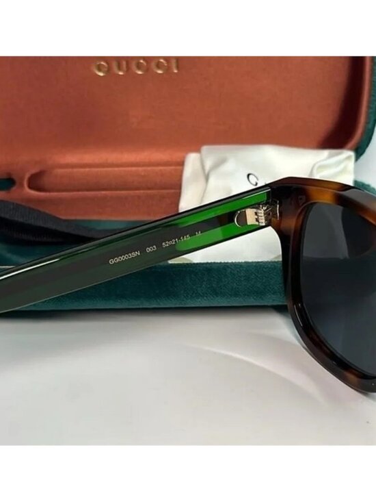Gucci Tortoiseshell Sunglasses with Red and Green Stripes main image 6